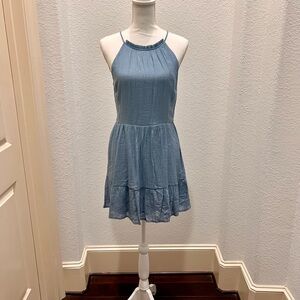 Trixxi Light Blue Halter Mini Dress